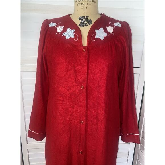 Vintage 60s It's A Charm Velvet Robe Housecoat Dressing Gown Sz Large USA Made - Picture 2 of 10